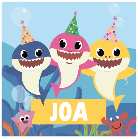 Stickers cuad. Baby Shark 16u Pers